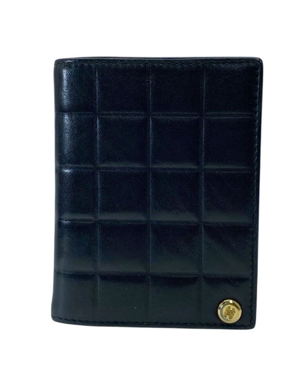 Chanel Chocolate Bar Card Case CC Logo Slide Type Lambskin Black High Quality